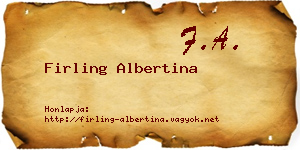 Firling Albertina névjegykártya